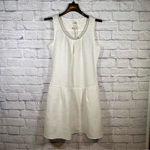NWT Malvin White Sleeveless Linen Dress Size 8